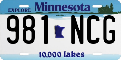 MN license plate 981NCG