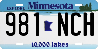 MN license plate 981NCH