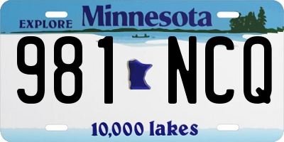 MN license plate 981NCQ