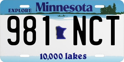 MN license plate 981NCT