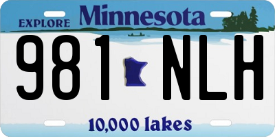 MN license plate 981NLH