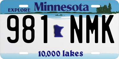 MN license plate 981NMK