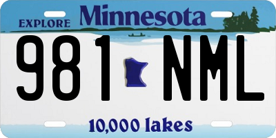 MN license plate 981NML