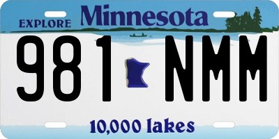 MN license plate 981NMM
