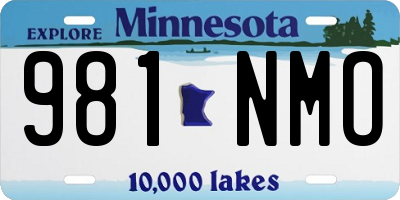 MN license plate 981NMO