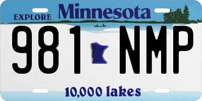 MN license plate 981NMP