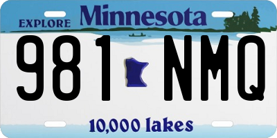 MN license plate 981NMQ