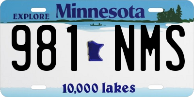 MN license plate 981NMS