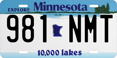MN license plate 981NMT