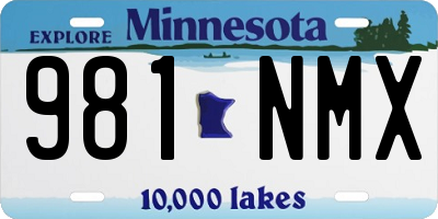 MN license plate 981NMX