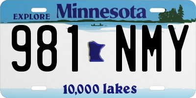 MN license plate 981NMY