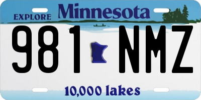 MN license plate 981NMZ