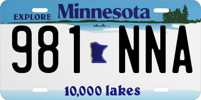 MN license plate 981NNA