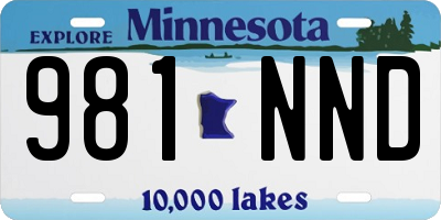MN license plate 981NND