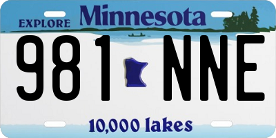 MN license plate 981NNE