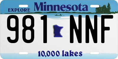 MN license plate 981NNF