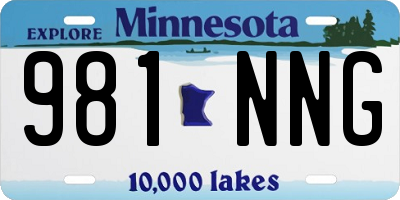 MN license plate 981NNG