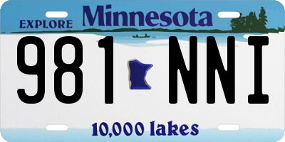 MN license plate 981NNI