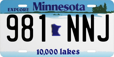 MN license plate 981NNJ
