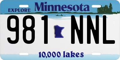 MN license plate 981NNL