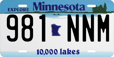 MN license plate 981NNM