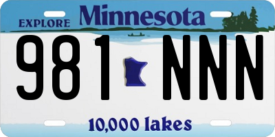 MN license plate 981NNN