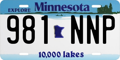 MN license plate 981NNP