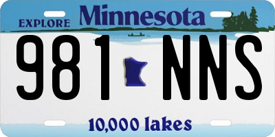 MN license plate 981NNS
