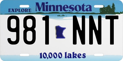 MN license plate 981NNT