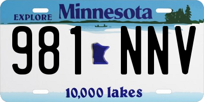 MN license plate 981NNV