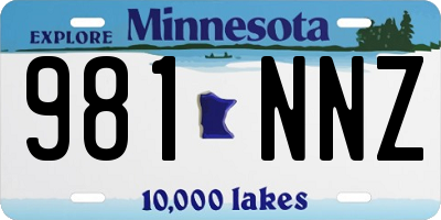 MN license plate 981NNZ