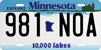 MN license plate 981NOA