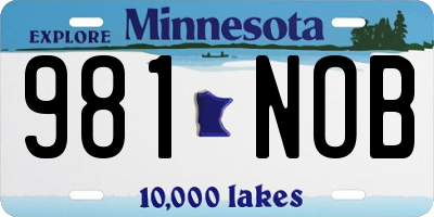MN license plate 981NOB