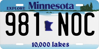 MN license plate 981NOC