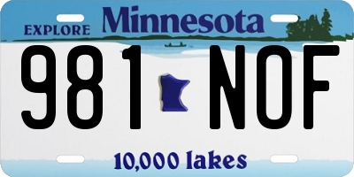 MN license plate 981NOF