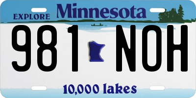 MN license plate 981NOH