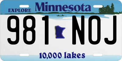 MN license plate 981NOJ