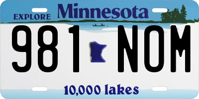 MN license plate 981NOM