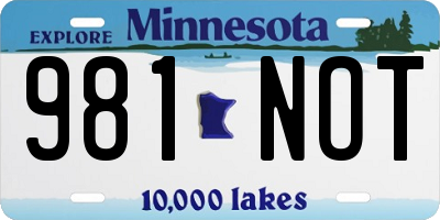 MN license plate 981NOT
