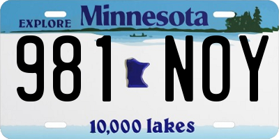 MN license plate 981NOY