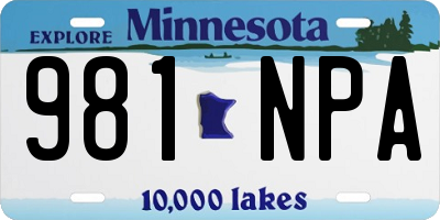 MN license plate 981NPA