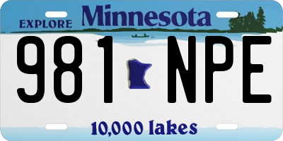 MN license plate 981NPE