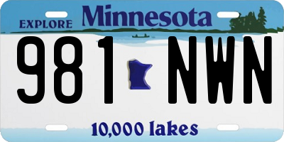 MN license plate 981NWN