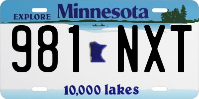 MN license plate 981NXT