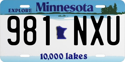 MN license plate 981NXU