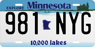 MN license plate 981NYG