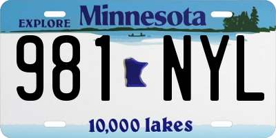 MN license plate 981NYL
