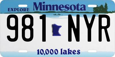 MN license plate 981NYR