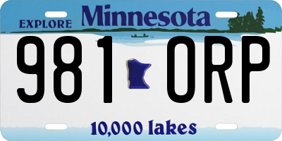 MN license plate 981ORP