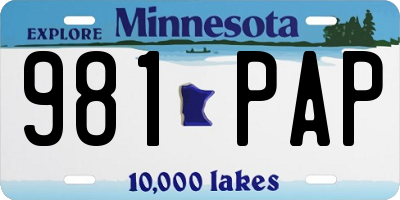 MN license plate 981PAP